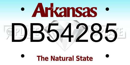 DB54285 Arkansas License Plate