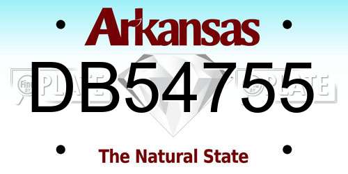 DB54755 Arkansas License Plate