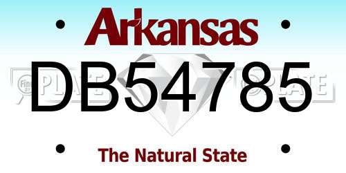 DB54785 Arkansas License Plate