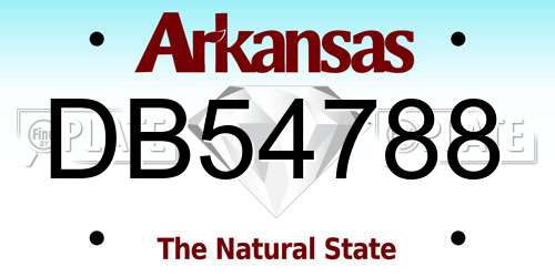 DB54788 Arkansas License Plate