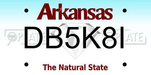 DB5K8I Arkansas License Plate