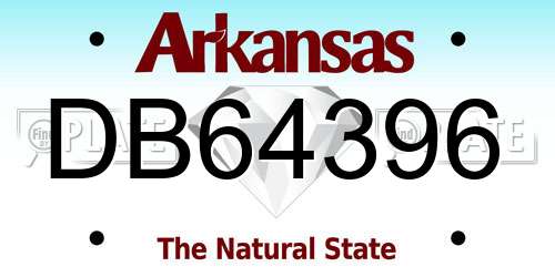 DB64396 Arkansas License Plate