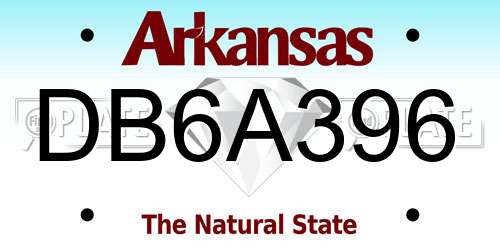 DB6A396 Arkansas License Plate