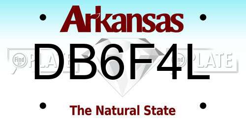 DB6F4L Arkansas License Plate