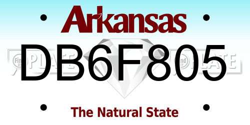 DB6F805 Arkansas License Plate