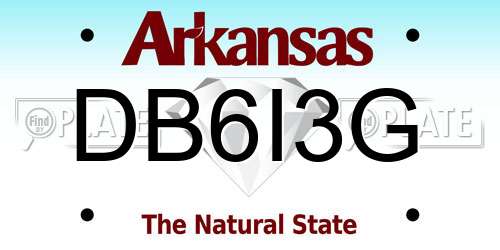 DB6I3G Arkansas License Plate