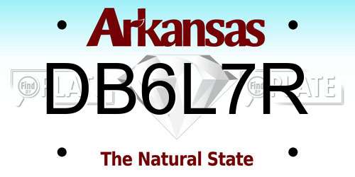 DB6L7R Arkansas License Plate