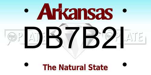 DB7B2I Arkansas License Plate