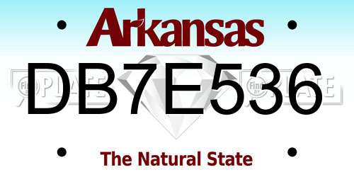 DB7E536 Arkansas License Plate
