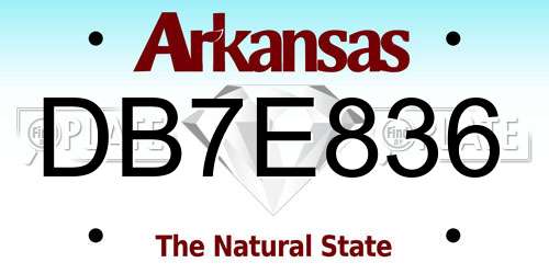 DB7E836 Arkansas License Plate