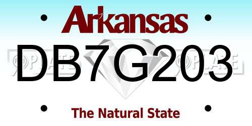 DB7G203 Arkansas License Plate