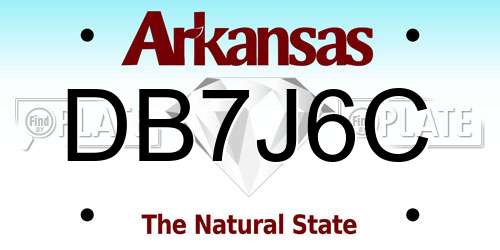 DB7J6C Arkansas License Plate