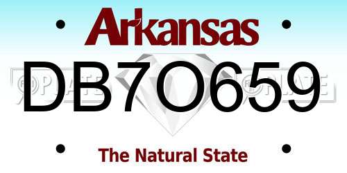 DB7O659 Arkansas License Plate