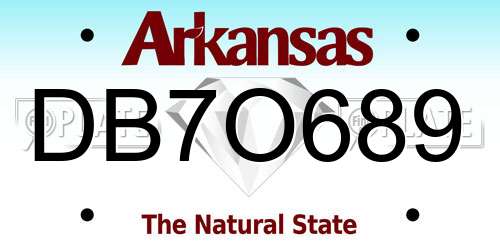 DB7O689 Arkansas License Plate