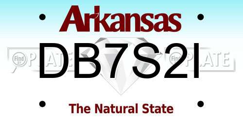 DB7S2I Arkansas License Plate
