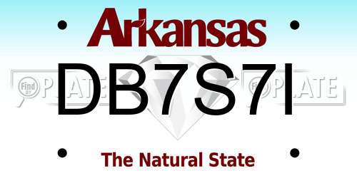 DB7S7I Arkansas License Plate