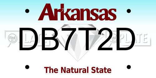 DB7T2D Arkansas License Plate
