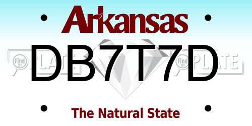 DB7T7D Arkansas License Plate