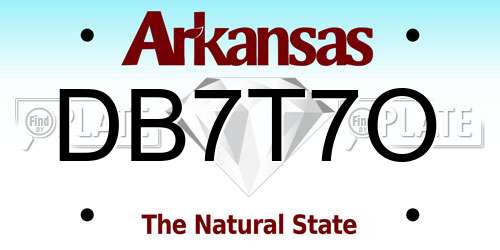 DB7T7O Arkansas License Plate