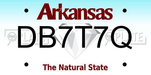 DB7T7Q Arkansas License Plate