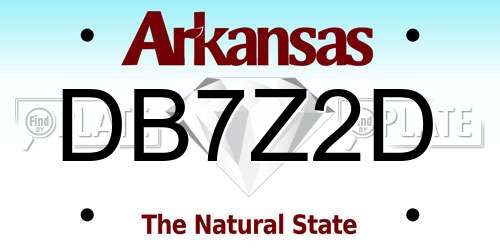 DB7Z2D Arkansas License Plate