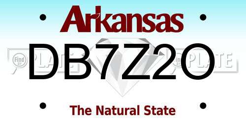 DB7Z2O Arkansas License Plate