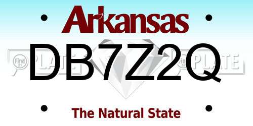 DB7Z2Q Arkansas License Plate