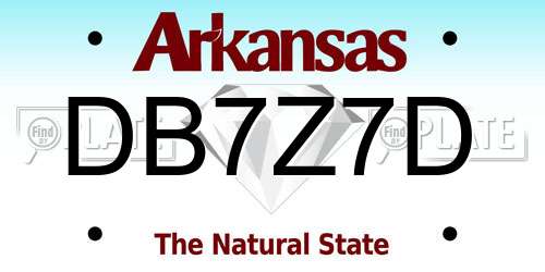 DB7Z7D Arkansas License Plate