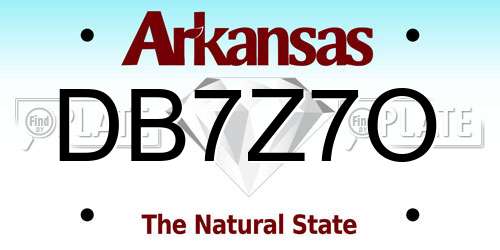 DB7Z7O Arkansas License Plate