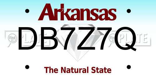DB7Z7Q Arkansas License Plate