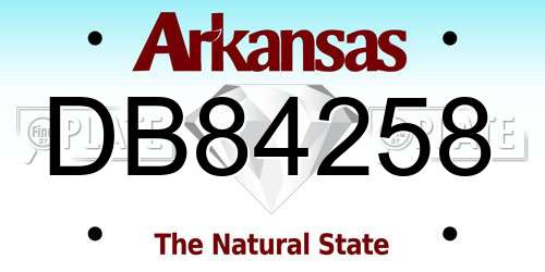 DB84258 Arkansas License Plate