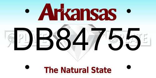 DB84755 Arkansas License Plate