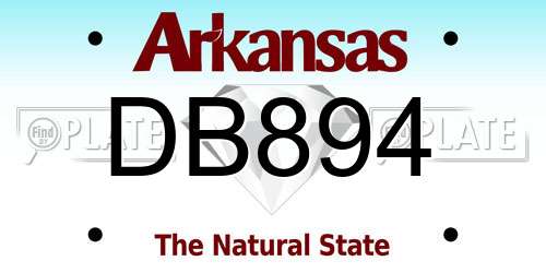 DB894 Arkansas License Plate