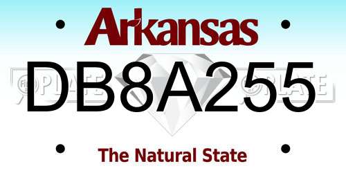 DB8A255 Arkansas License Plate