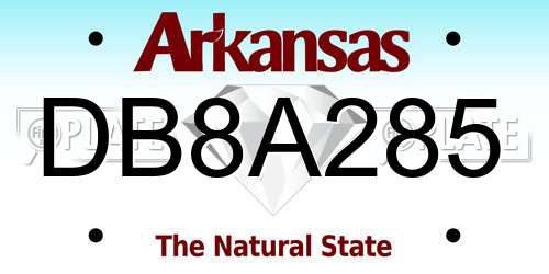 DB8A285 Arkansas License Plate