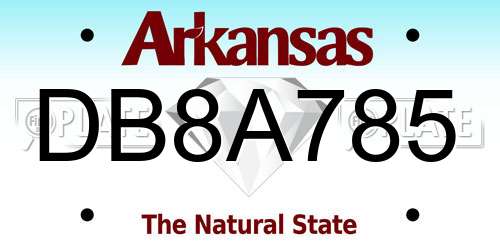 DB8A785 Arkansas License Plate