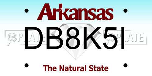 DB8K5I Arkansas License Plate