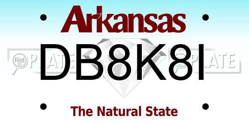 DB8K8I Arkansas License Plate