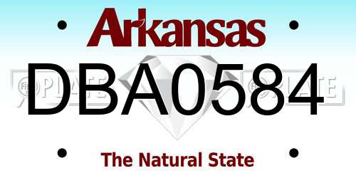 DBA0584 Arkansas License Plate