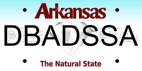 DBADSSA Arkansas License Plate