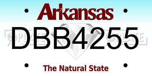 DBB4255 Arkansas License Plate