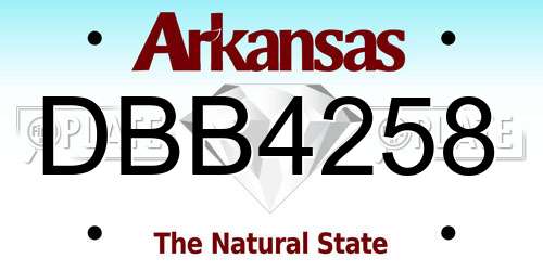 DBB4258 Arkansas License Plate