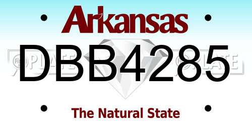 DBB4285 Arkansas License Plate