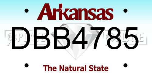 DBB4785 Arkansas License Plate