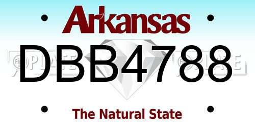 DBB4788 Arkansas License Plate