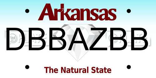 DBBAZBB Arkansas License Plate