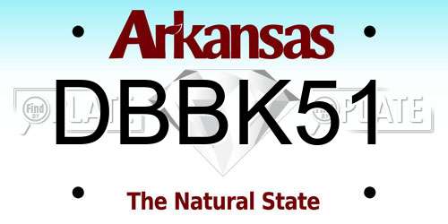 DBBK51 Arkansas License Plate