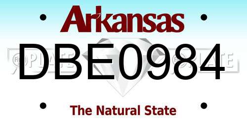 DBE0984 Arkansas License Plate