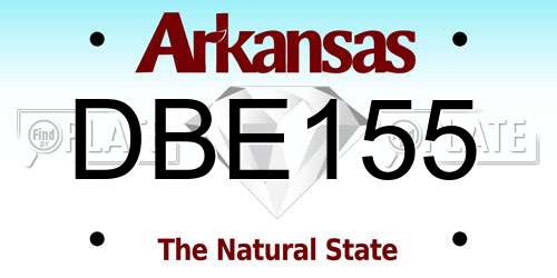 DBE155 Arkansas License Plate
