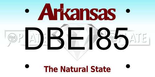 DBEI85 Arkansas License Plate